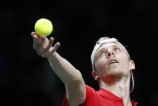 Canadas Denis Shapovalov Action Against German Editorial Stock Photo