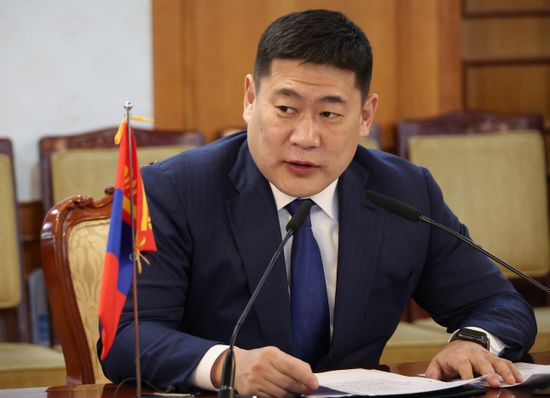 Mongolian Prime Minister Luvsannamsrai Oyunerdene Speaks Editorial