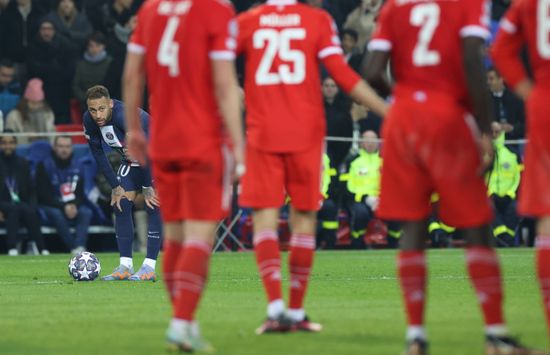 Paris Saintgermains Neymar L Reacts During Editorial Stock Photo