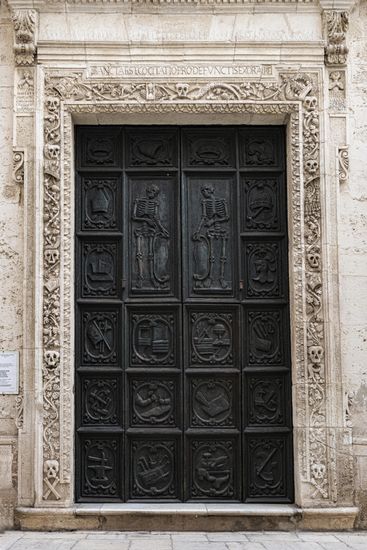 Relief On Portal Chiesa Rettoria Santa Editorial Stock Photo Stock