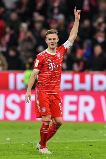 Munichs Joshua Kimmich Celebrates After German Editorial Stock Photo