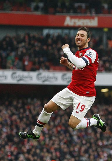 Arsenals Santi Cazorla Celebrates Scoring Opening Editorial Stock Photo