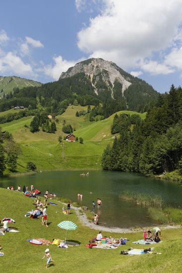 Seewaldsee Lake Near Fontanella Front Blasenka Editorial Stock Photo