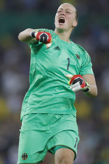 Germanys Goalkeeper Almuth Schult Celebrates Her Editorial Stock Photo