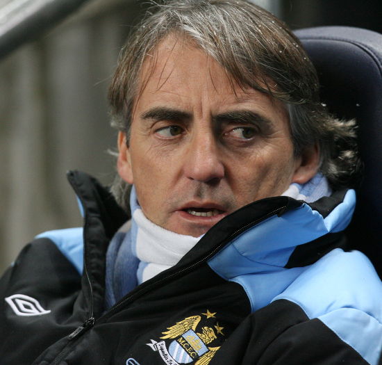 Manchester City Head Coach Roberto Mancini Editorial Stock Photo