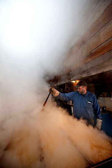 Farmer Chip Hager Boils Maple Sap Editorial Stock Photo Stock Image