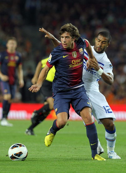 Fc Barcelonas Sergi Roberto L Sampdorias Editorial Stock Photo Stock