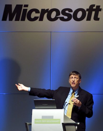 Microsoft Cofounder Bill Gates Talks During Editorial Stock Photo