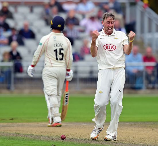 Rikki Clarke Celebrates Wicket Chanderpaul Editorial Stock Photo