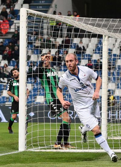 Atalantas Andrea Masiello Jubilates After Scoring Editorial Stock Photo