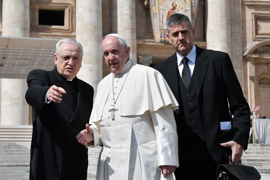 Pope Francis Leonardo Sapienza Sandro Mariotti Editorial Stock Photo