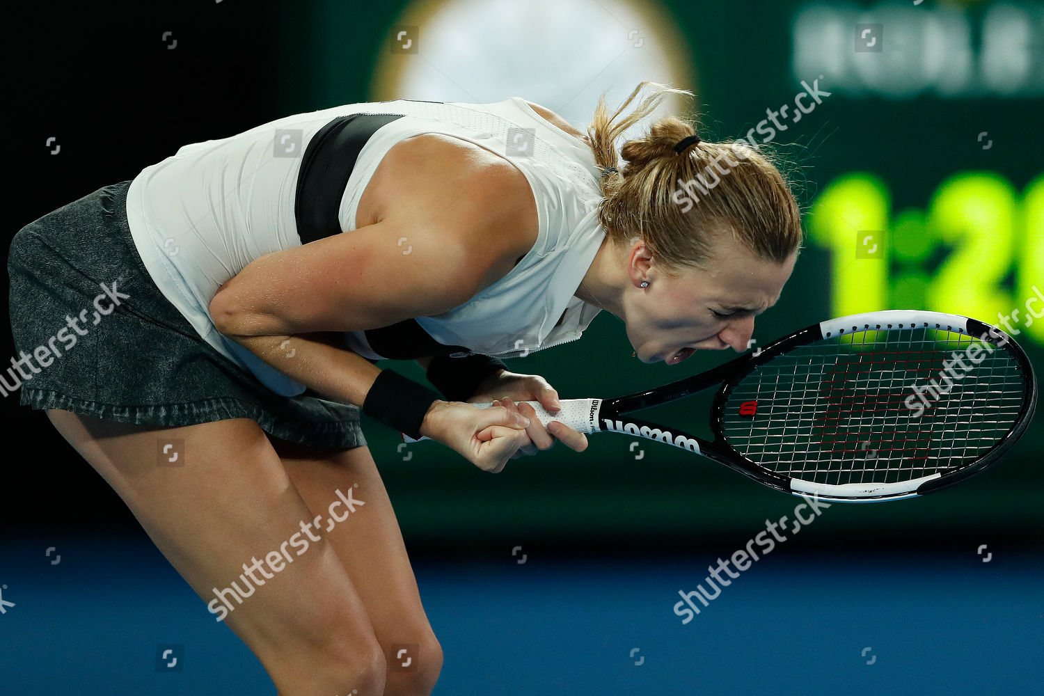 Petra Kvitova Czech Republic Reacts During Editorial Stock Photo