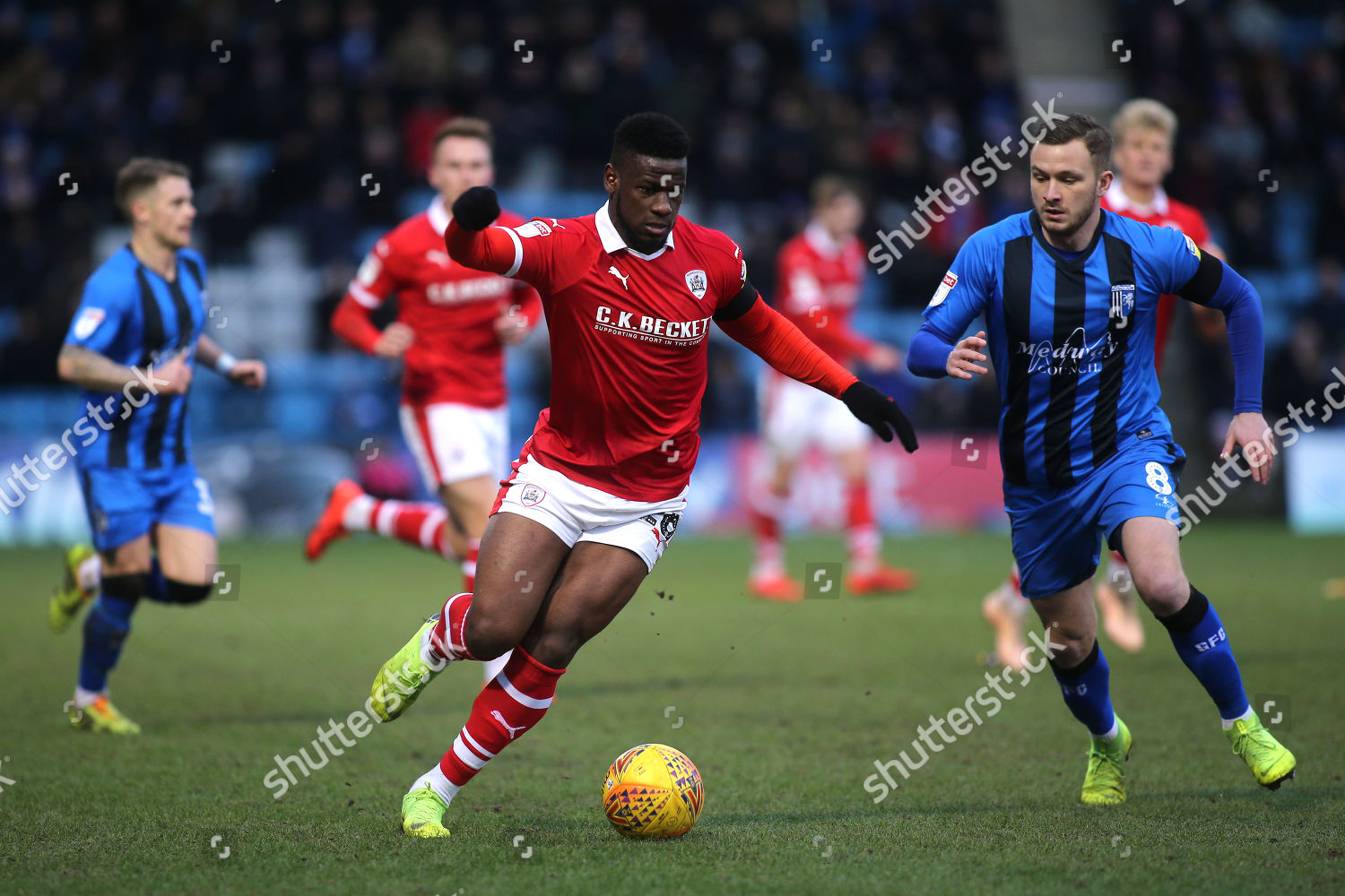 Mamadou Thiam Barnsley Action Gillinghams Dean Editorial Stock Photo