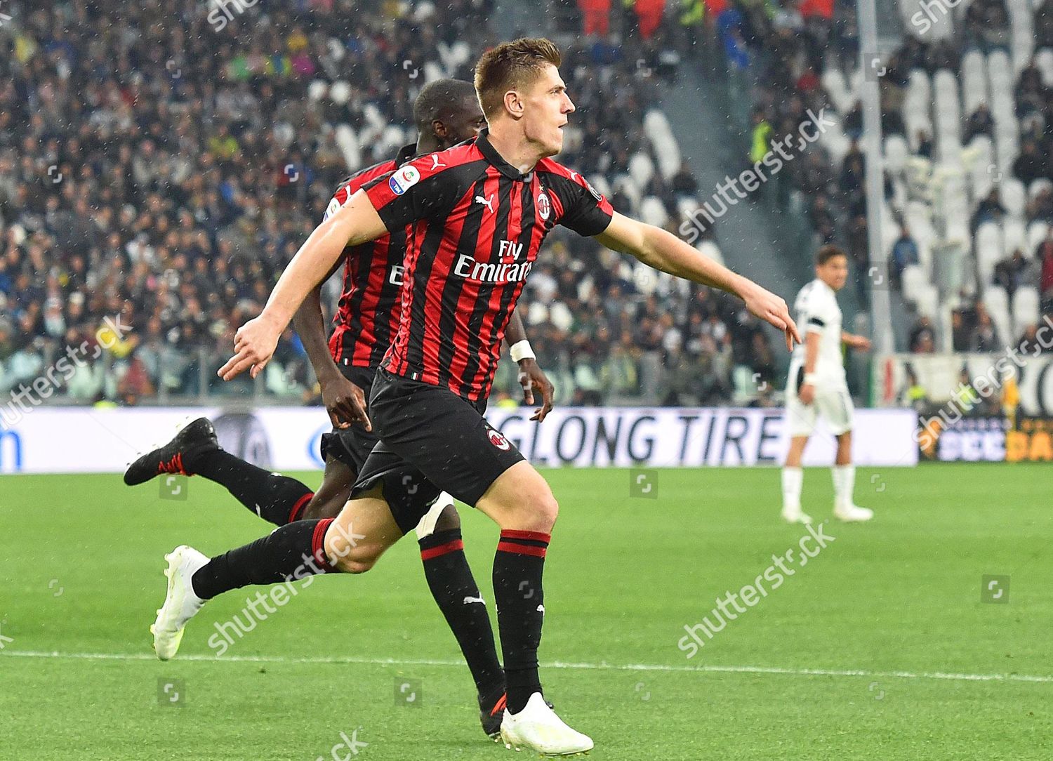 Milans Krzysztof Piatek Celebrates After Scoring Editorial Stock Photo