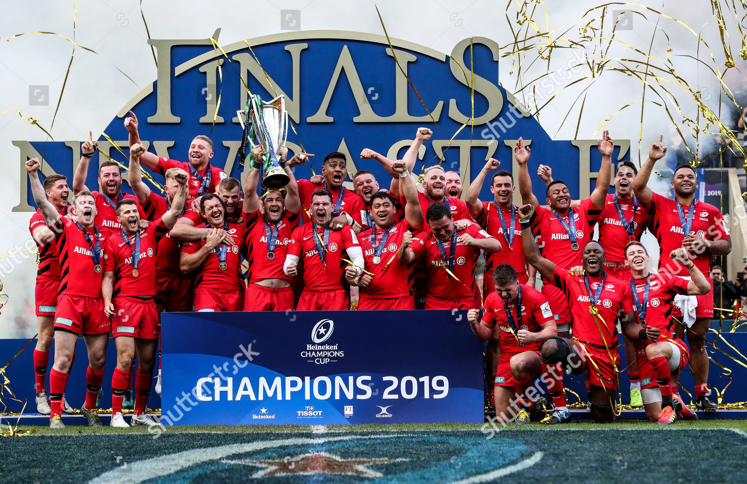 Leinster Vs Saracens Saracens Celebrate Heineken Editorial Stock Photo