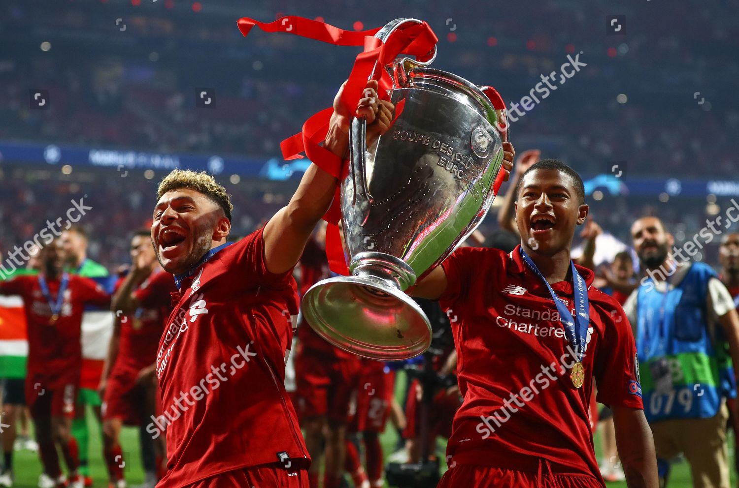 Alex Oxlade Chamberlain Rhian Brewster Liverpool Lifts Editorial Stock