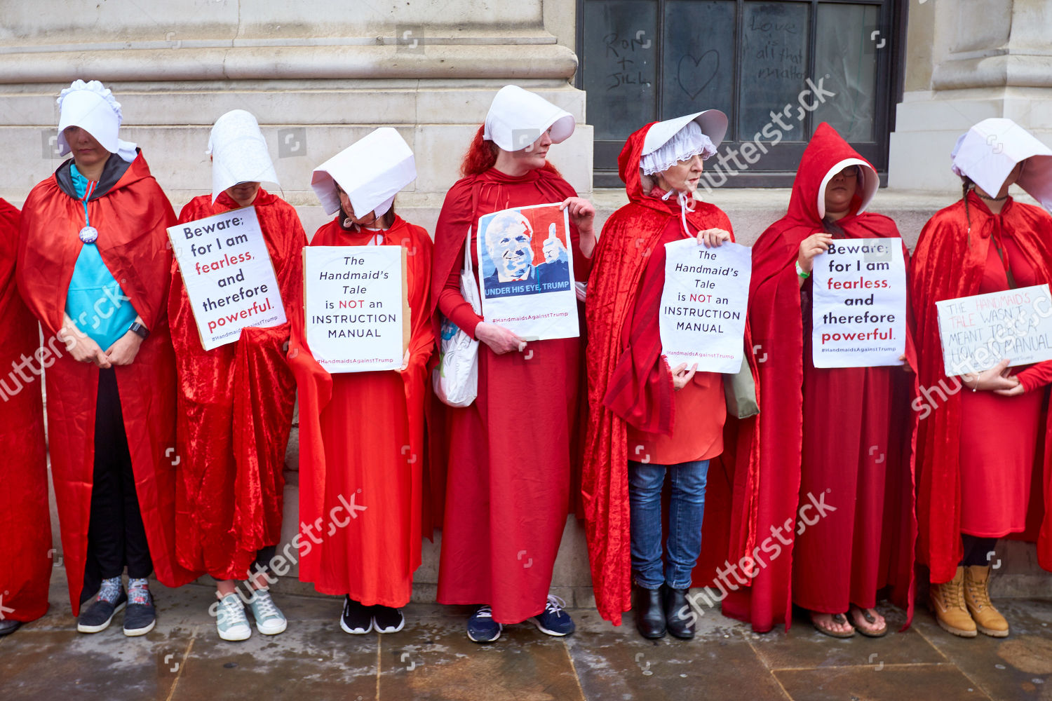 Protesters Dressed Handmaids Handmands Tale Whitehall Editorial Stock