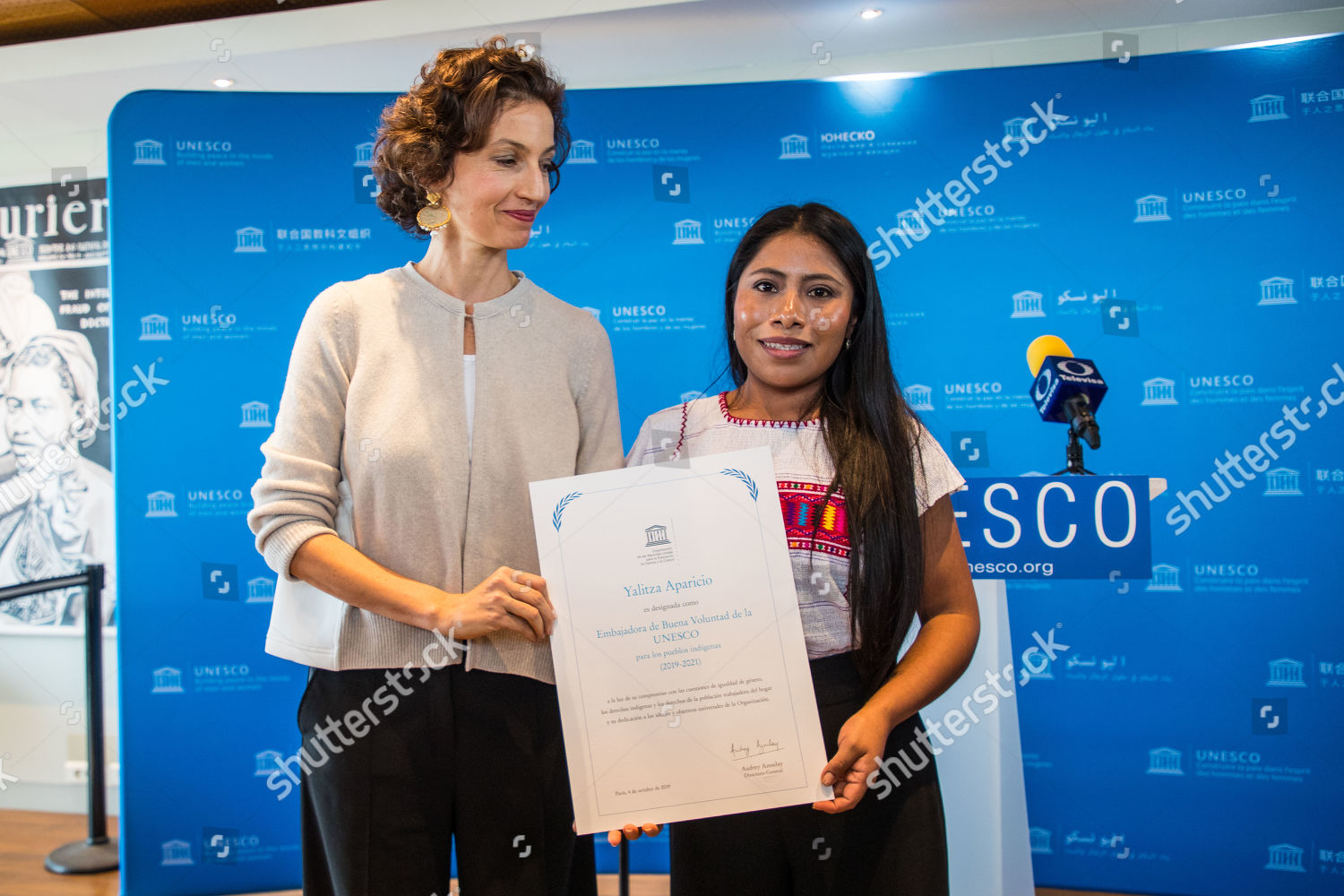 Unesco Directorgeneral Audrey Azoulay L Poses Editorial Stock Photo