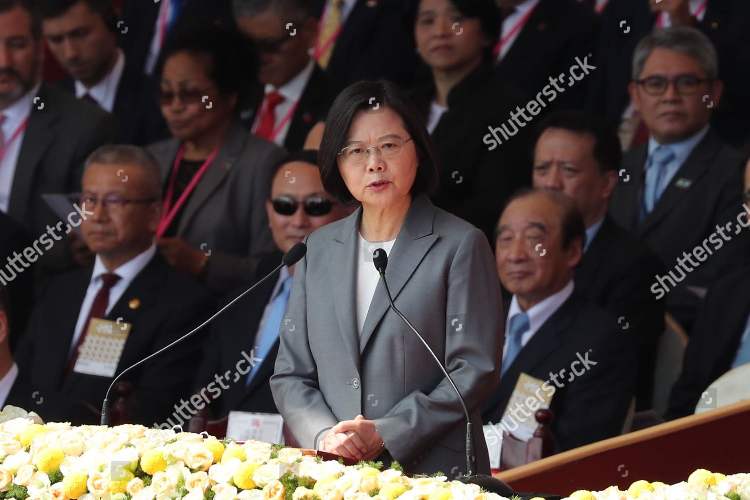 Taiwanese President Tsai Ingwen C Speaks Editorial Stock Photo Stock