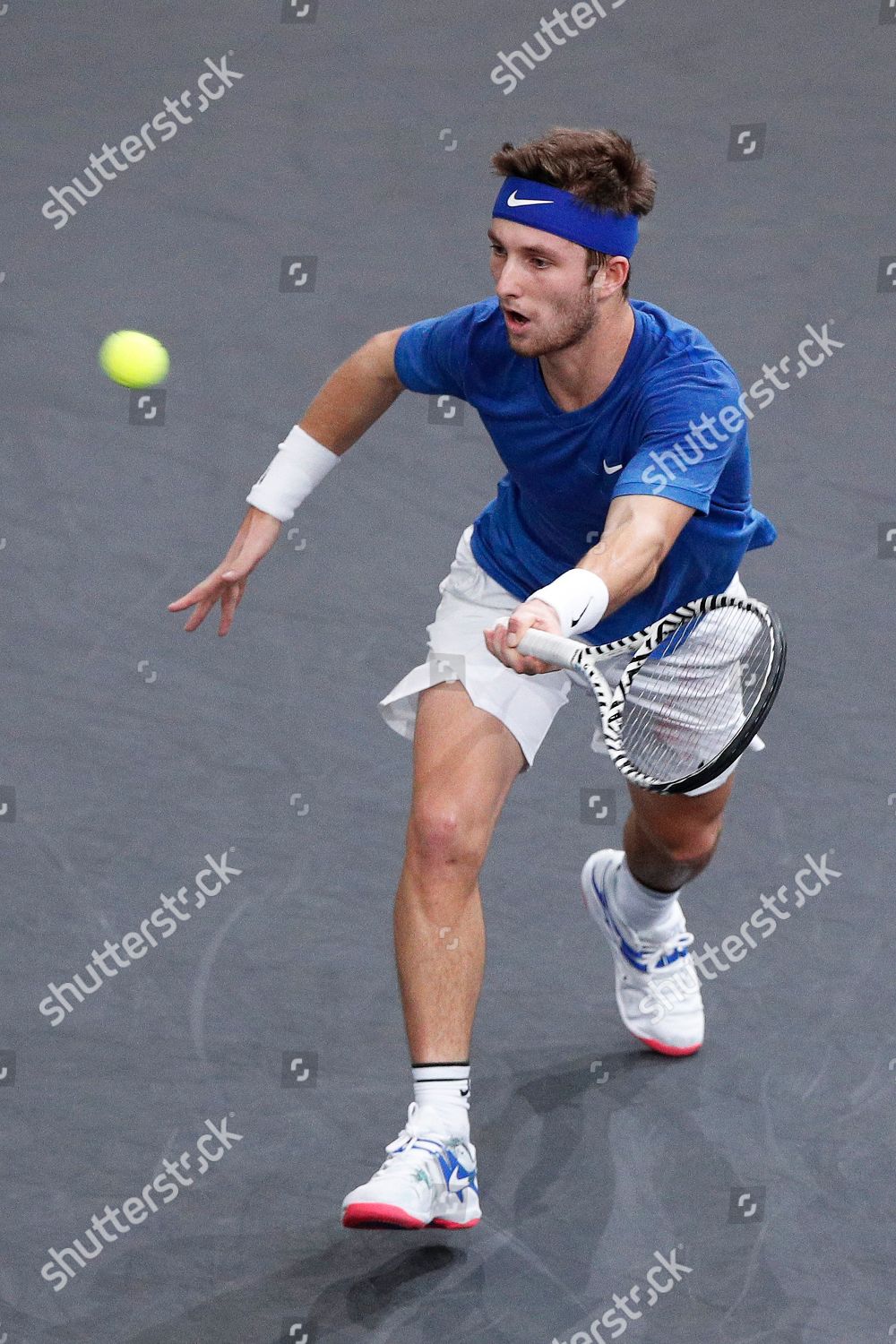 Corentin Moutet France Action Against Novak Editorial Stock Photo