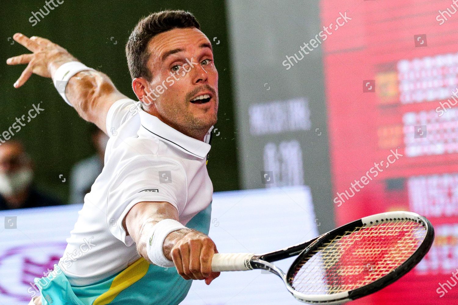 Roberto Bautista Agut Spain Action Against Editorial Stock Photo