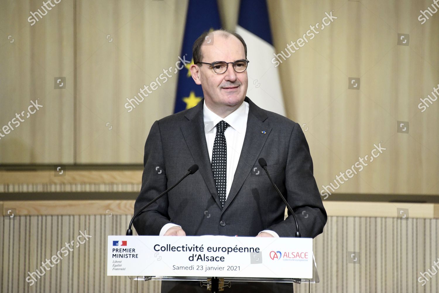 Prime Minister Jean Castex Colmar Meeting Elected Editorial Stock Photo