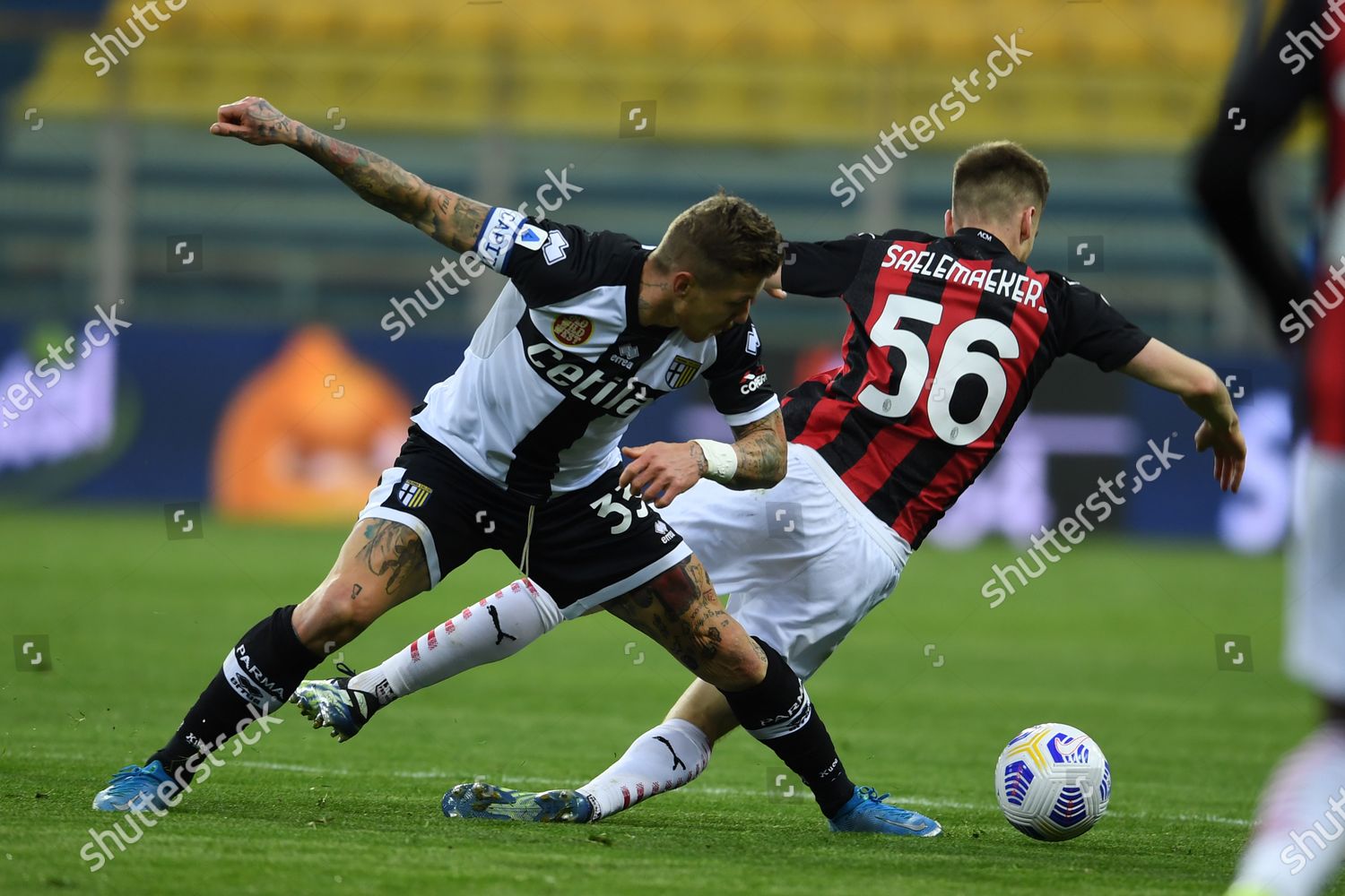 Juraj Kucka Parmaalexis Saelemaekers Milan During Editorial Stock Photo