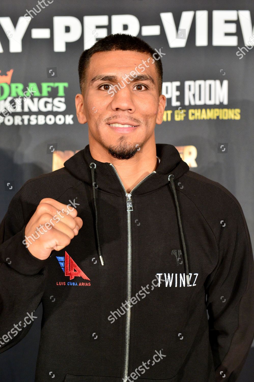 Luis Arias Attends Paul PayPerView Undercard Press Editorial Stock