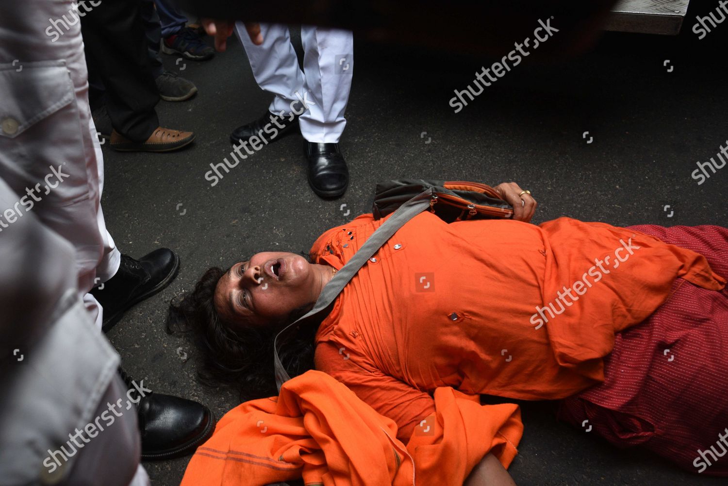 Police Detain Woman Worker Bjp While Editorial Stock Photo Stock