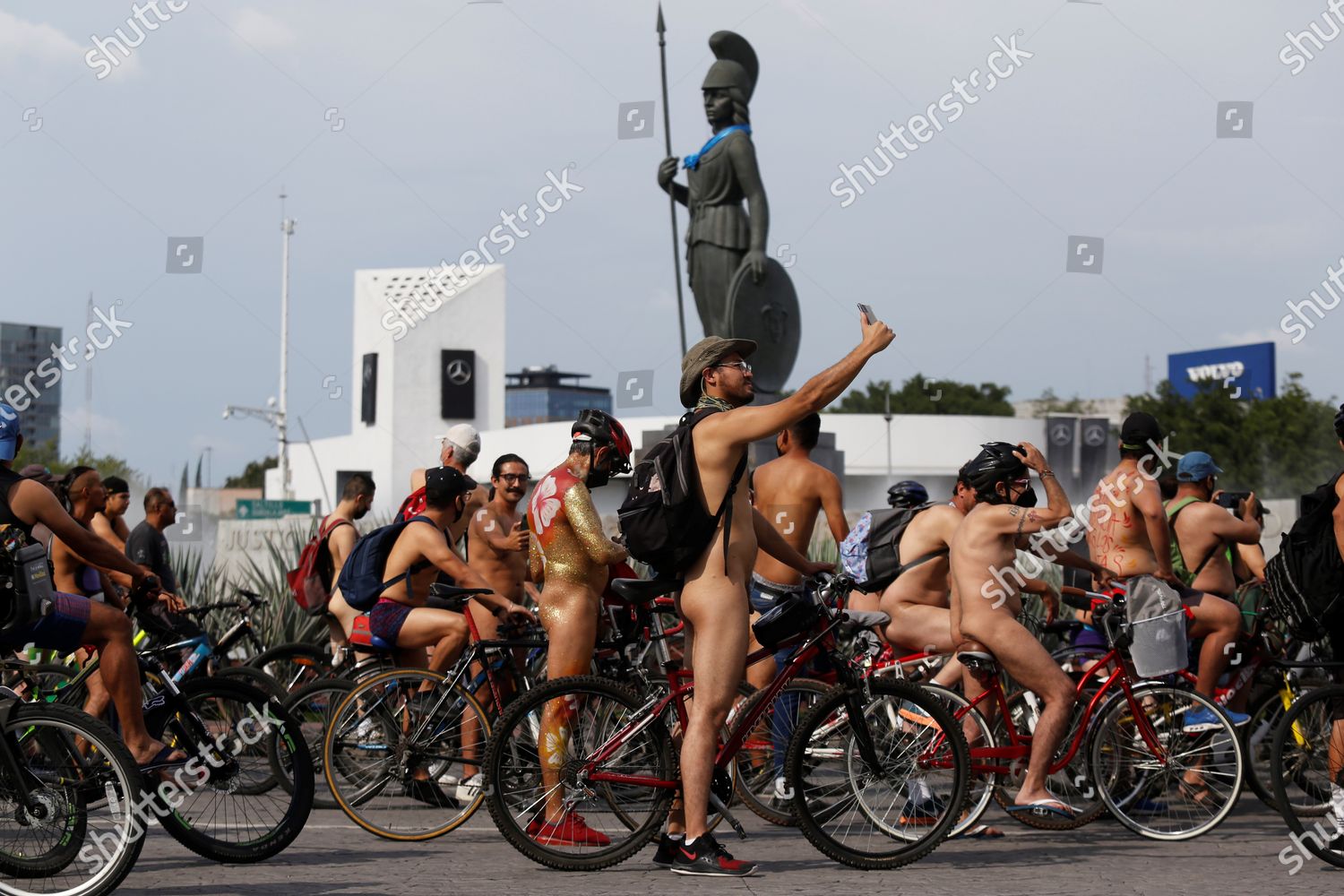 Hundreds Cyclists Participate Tenth Edition World Naked Editorial Stock