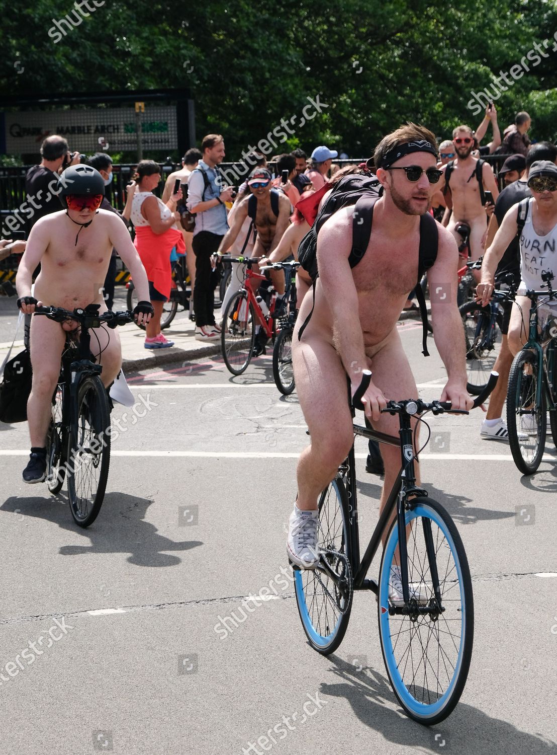 London World Naked Bike Ride 2021 Redaktionelles Stockfoto Stockbild