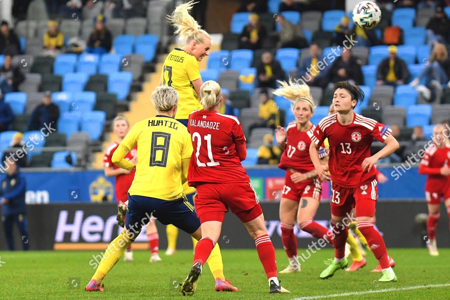 Stina Blackstenius Sweden Header During Editorial Stock Photo