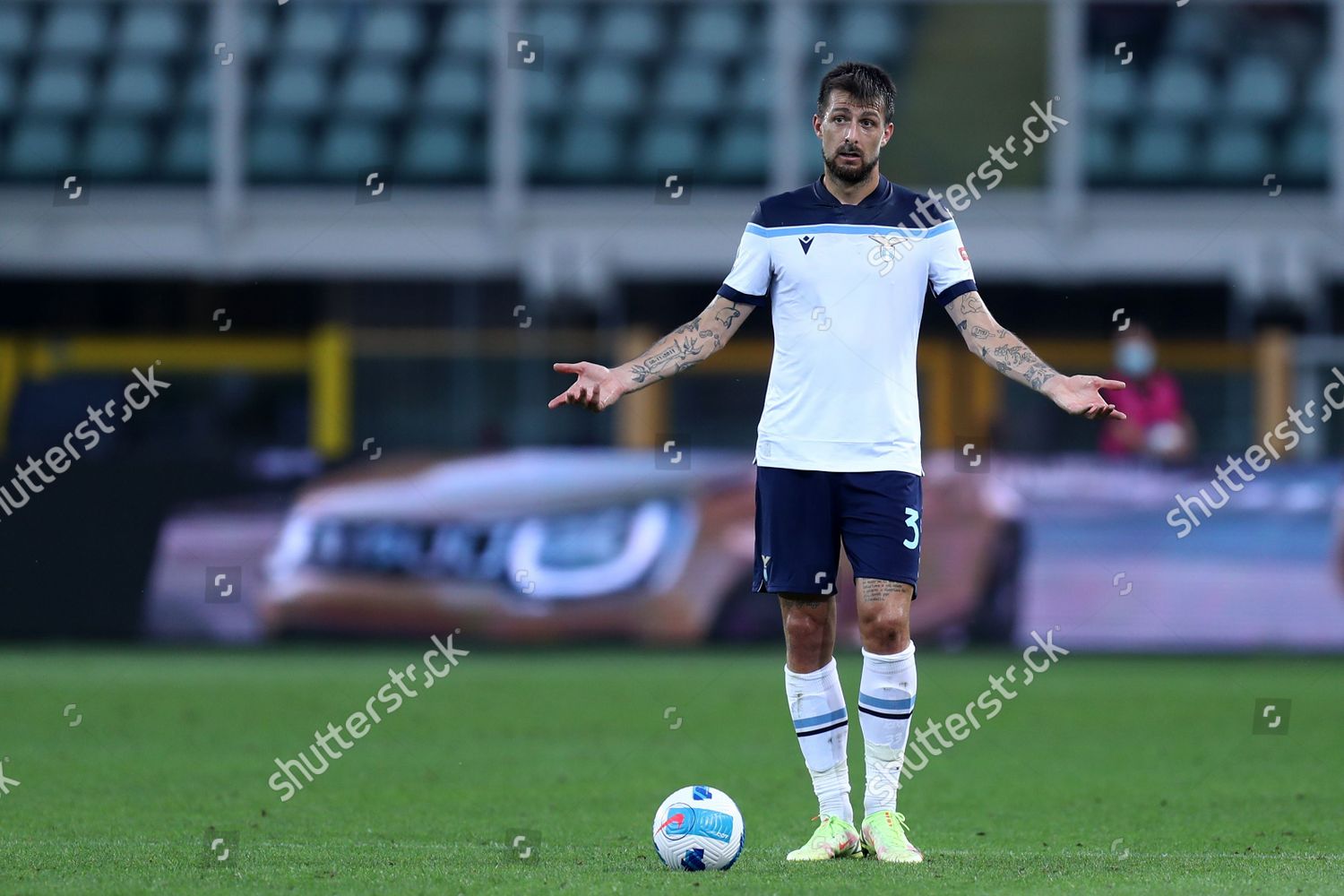 Francesco Acerbi Ss Lazio Gestures During Editorial Stock Photo Stock