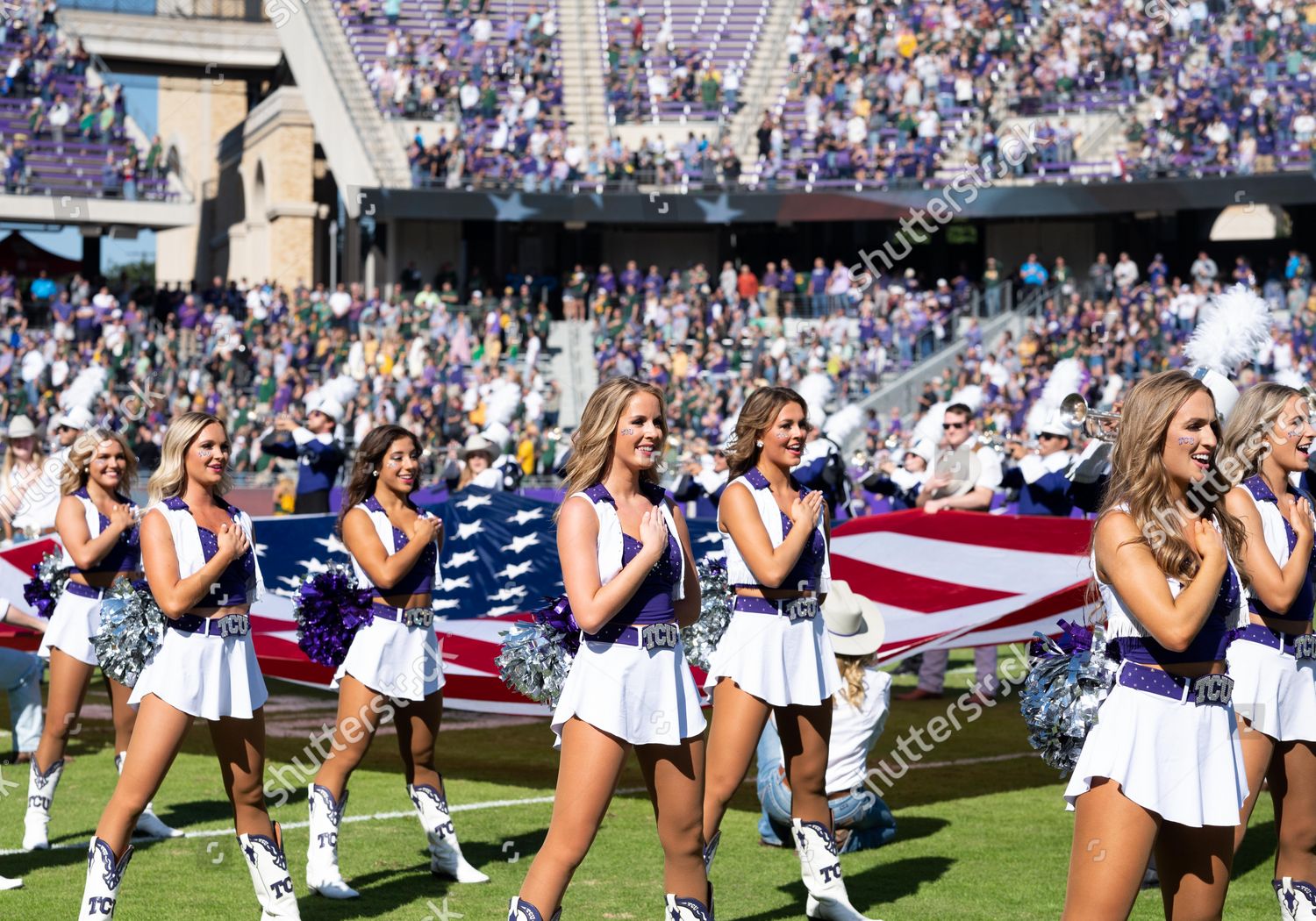 Tcu Horned Frogs Cheerleaders During National Editorial Stock Photo