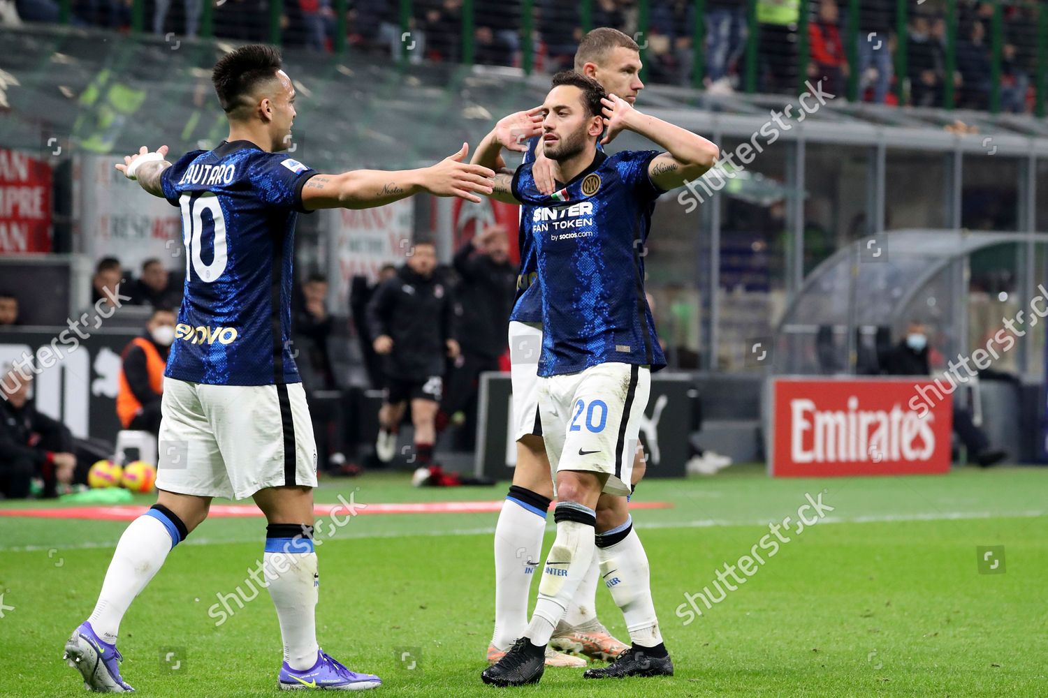 Hakan Calhanoglu Fc Internazionale Celebrates After Editorial Stock