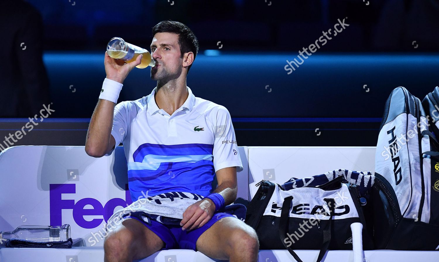 Novak Djokovic Serbia Drinks During Break Editorial Stock Photo Stock