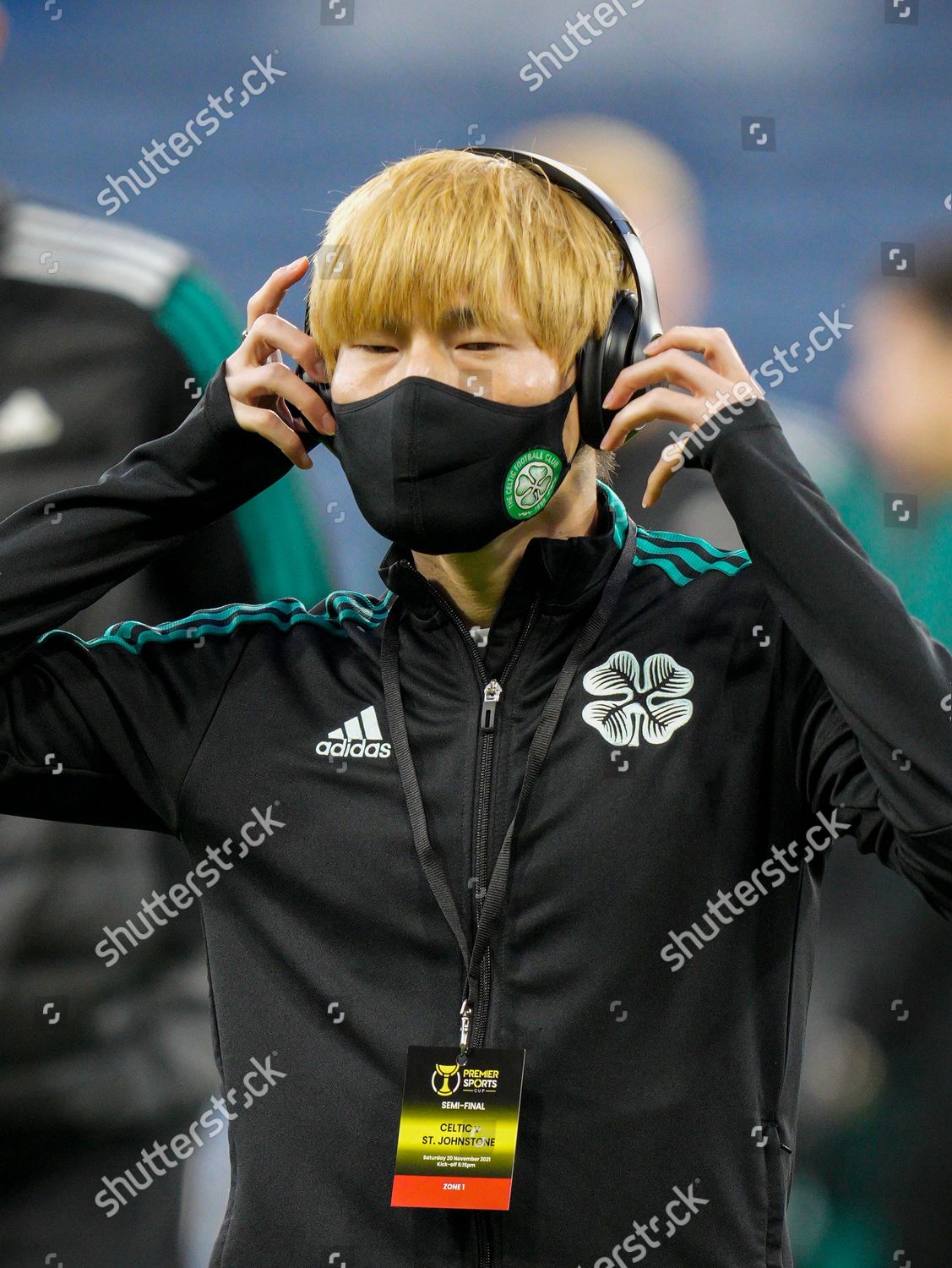 Kyogo Furuhashi Celtic Wears Headphones He Editorial Stock Photo