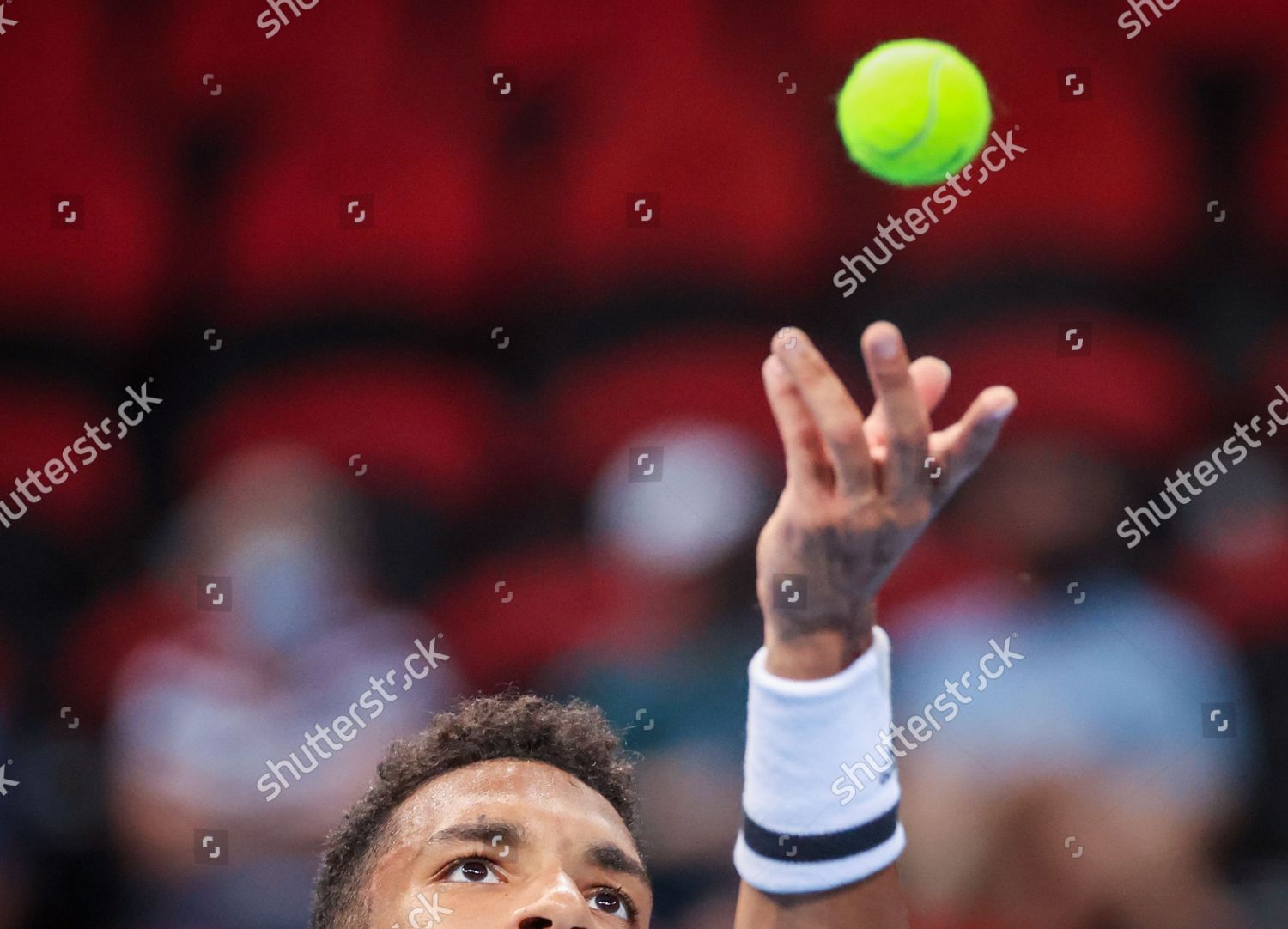 Felix Augeraliassime Team Canada Serves During Editorial Stock Photo