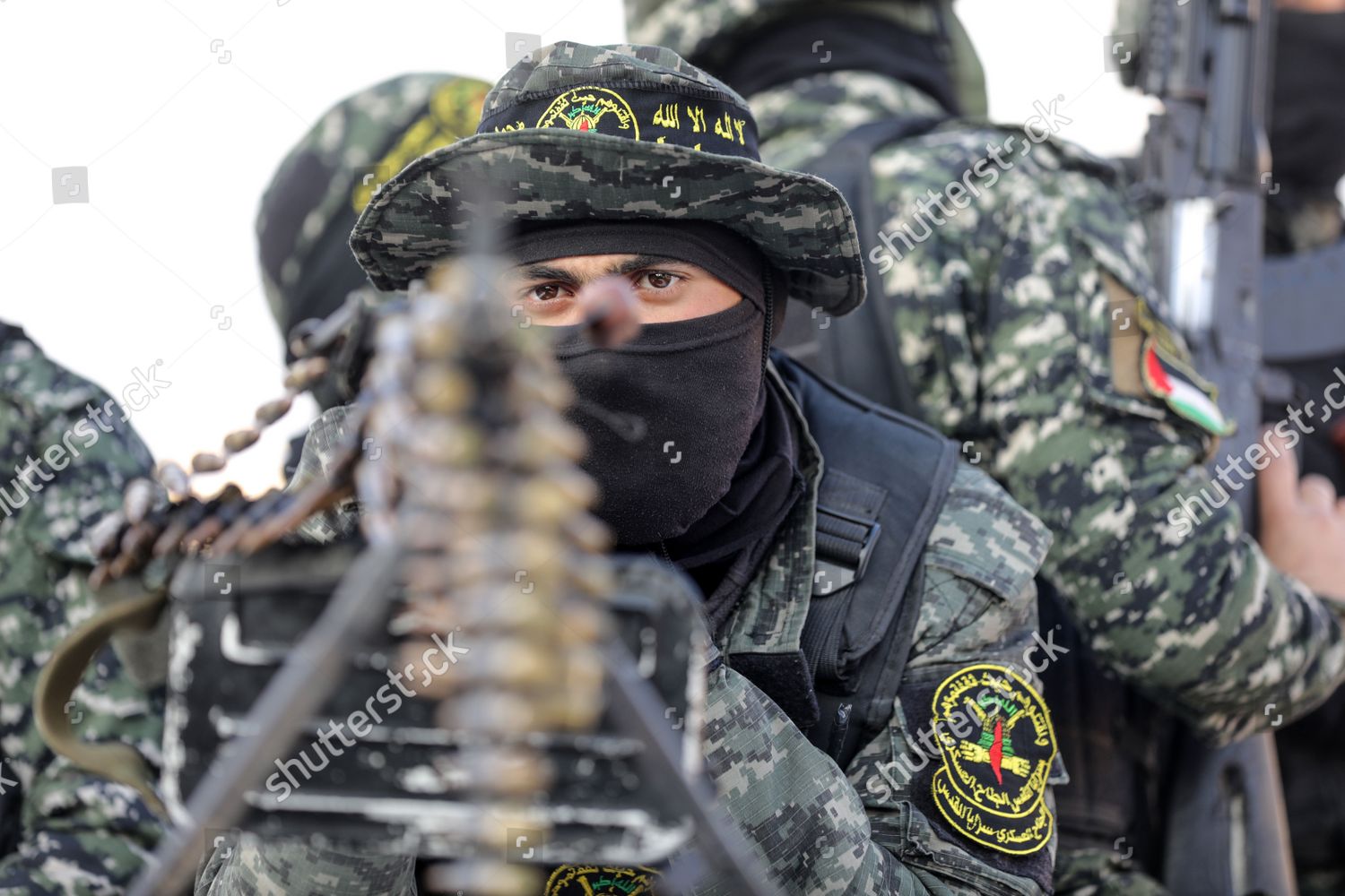 Palestinian Members Alquds Brigades Military Wing Editorial Stock Photo