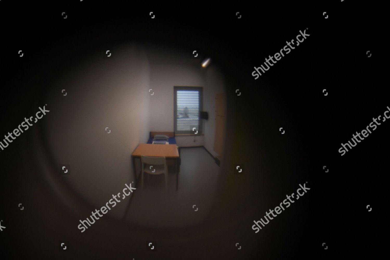 View Through Door Spyhole Into Cell Editorial Stock Photo Stock Image