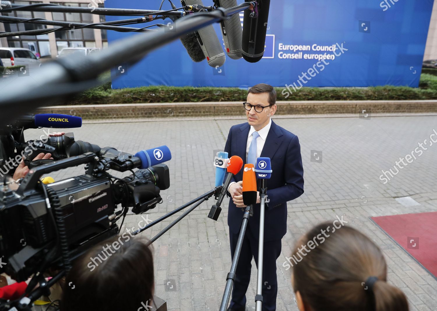 Polish Prime Minister Mateusz Morawiecki Arrives Editorial Stock Photo