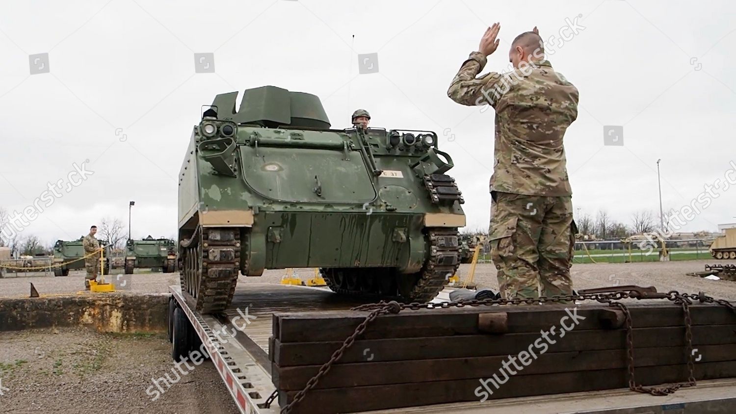 Indiana National Guard Guardsmen Preparing M113 Editorial Stock Photo