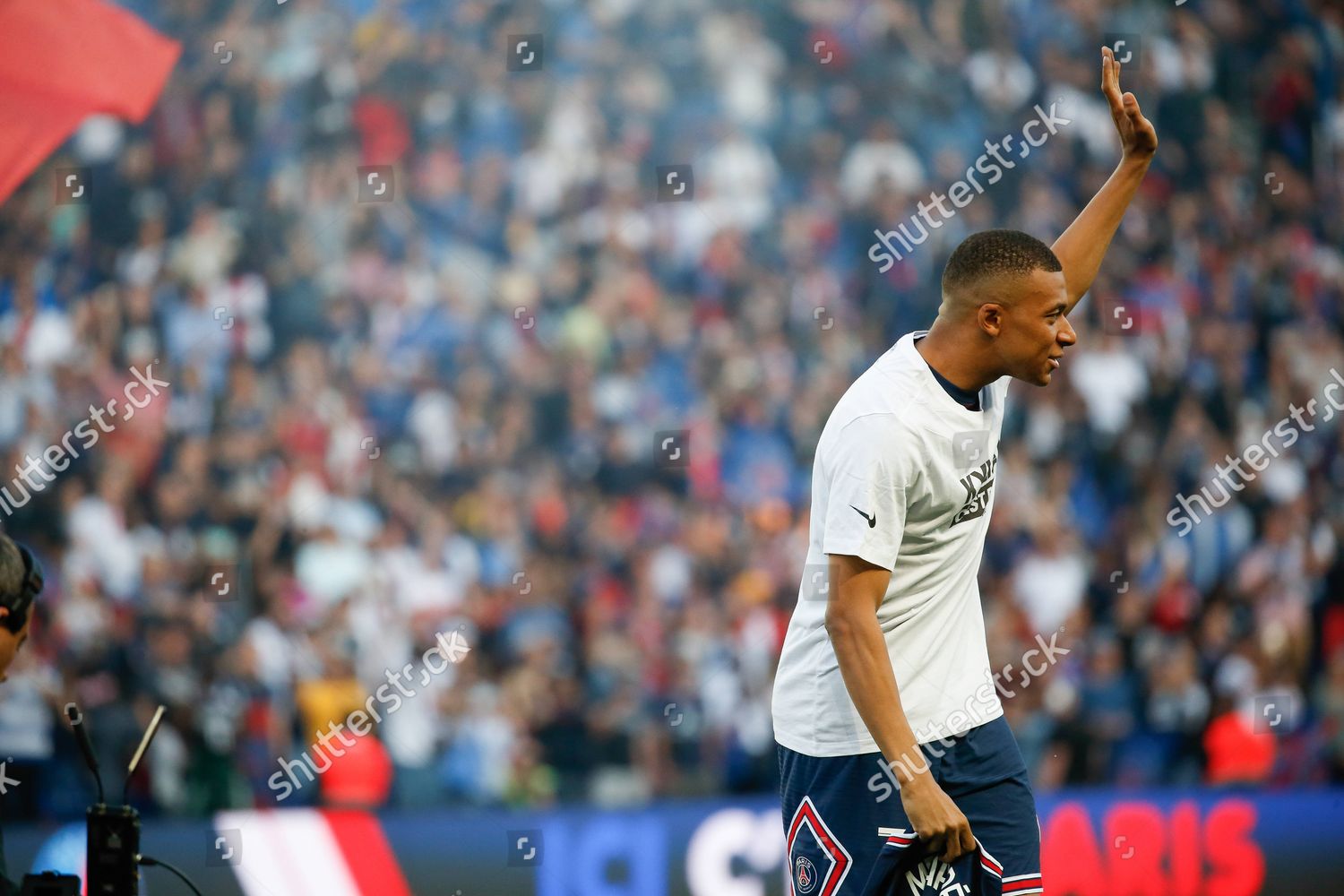 Psgs French Forward Kylian Mbappe Waves Editorial Stock Photo Stock