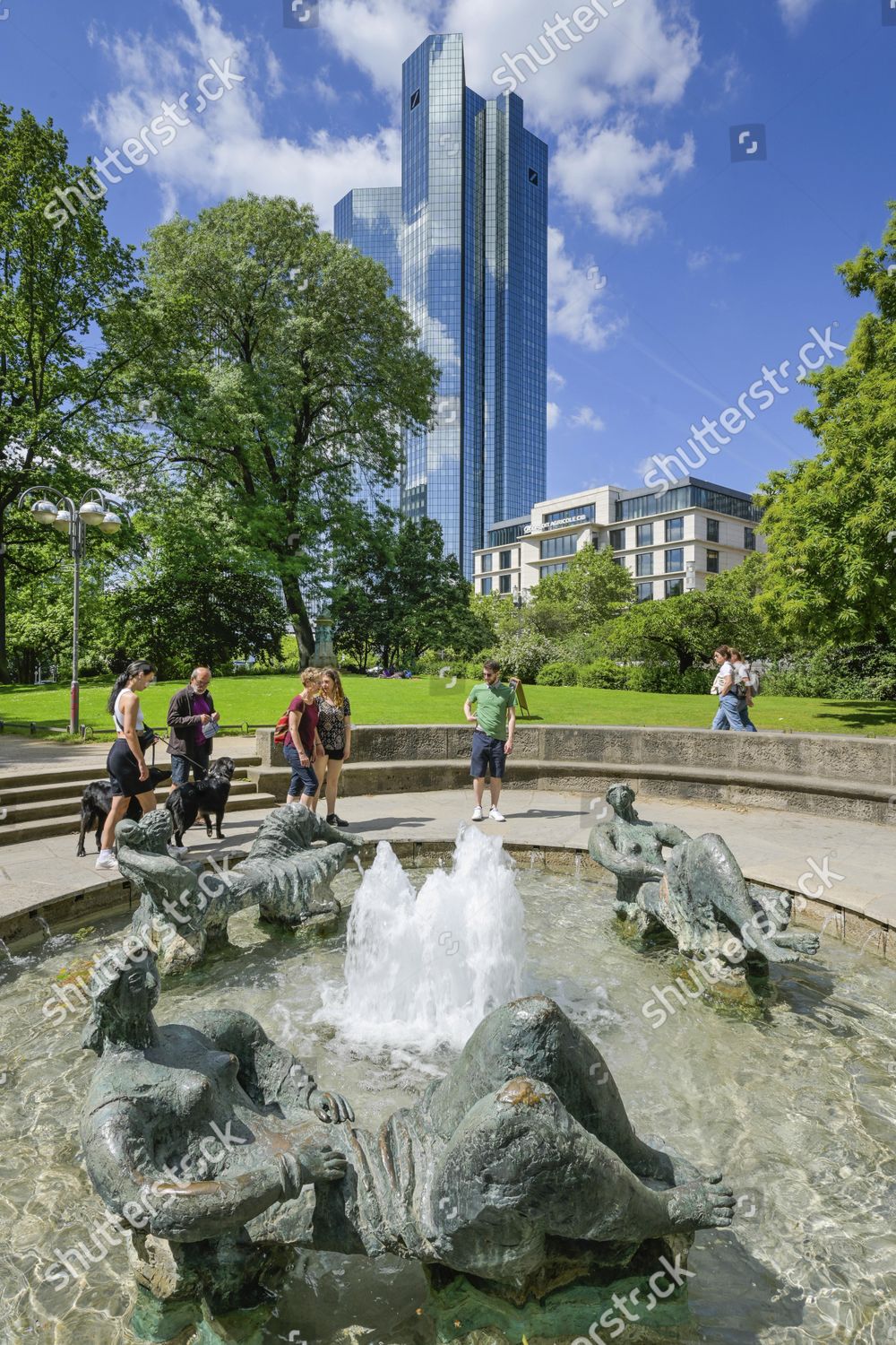 Deutsche Bank Head Office Marshall Fountain Editorial Stock Photo