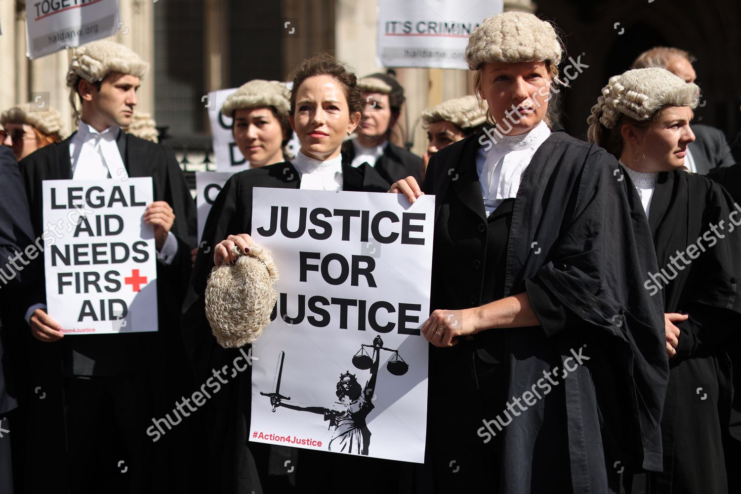 Criminal Barristers Wear Robes Wigs Picket Editorial Stock Photo