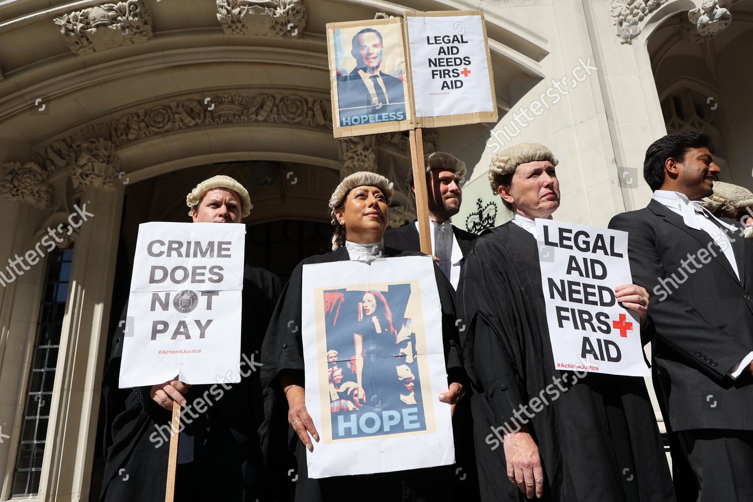 Criminal Barristers Wear Robes Wigs Picket Editorial Stock Photo