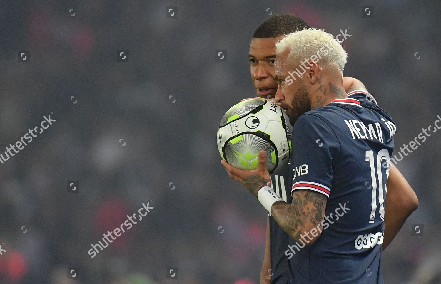 Paris Saintgermains Kylian Neymar During French Editorial Stock Photo