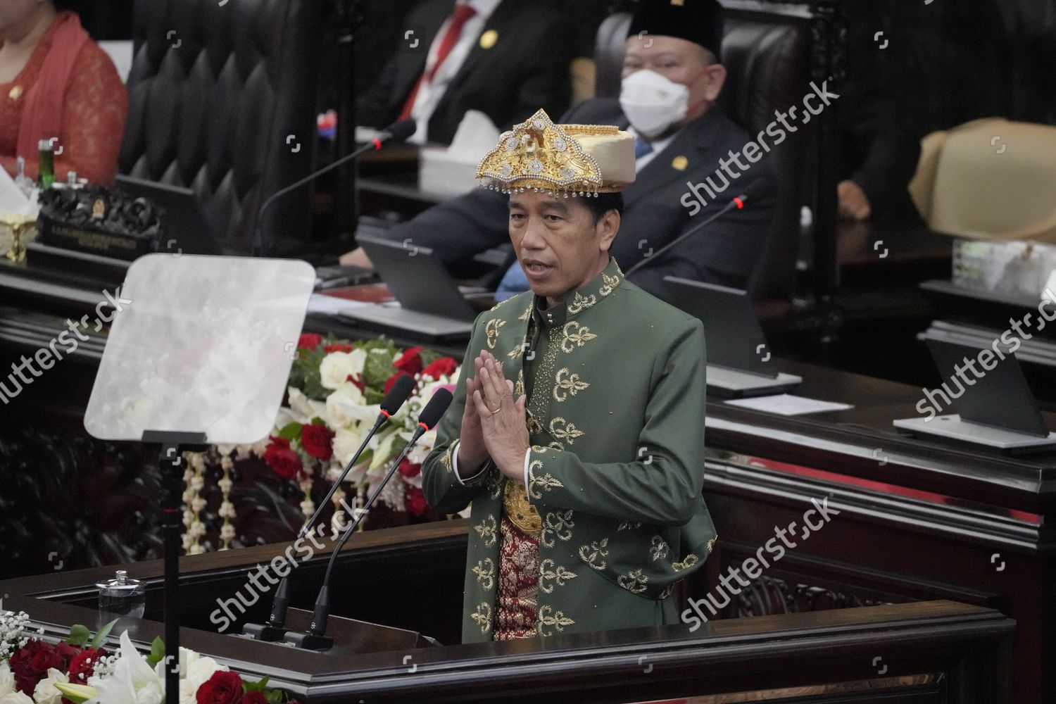 Indonesian President Joko Widodo Wearing Traditional Editorial Stock