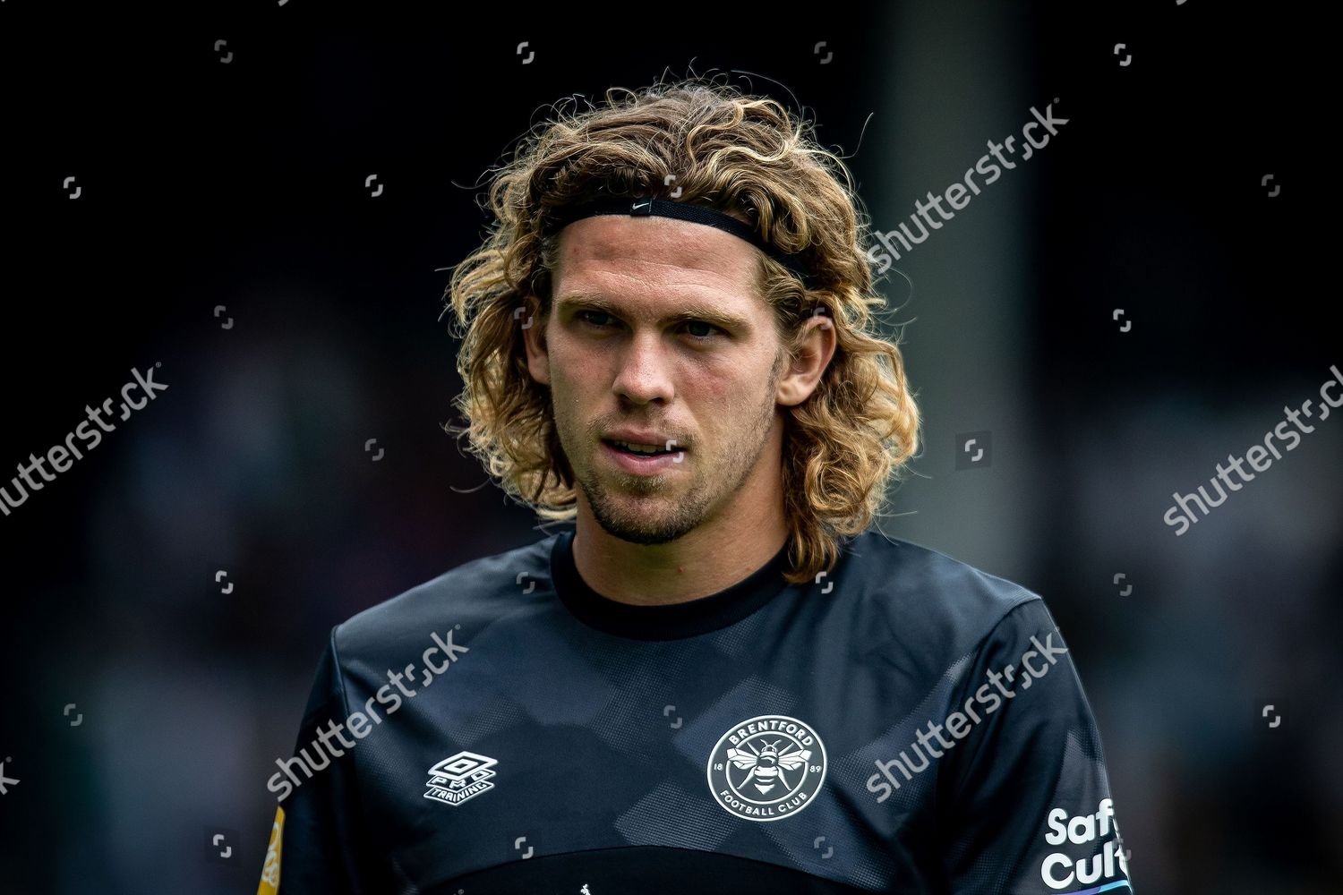 Brentford Defender Kristoffer Ajer Warming Editorial Stock Photo