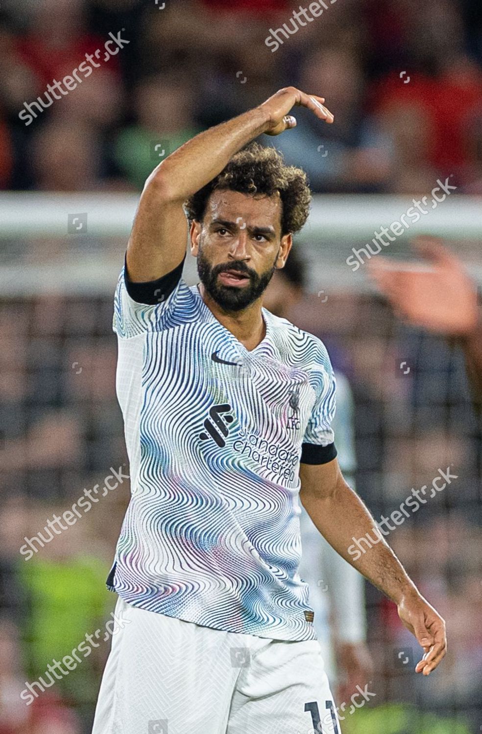 Liverpools Mohamed Salah Celebrates After Scoring Editorial Stock Photo